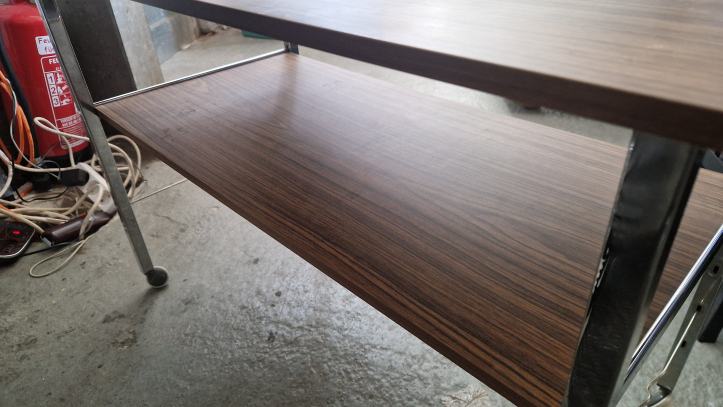 Servierwagen Barwagen im Mid-Century-Stil - Chrom