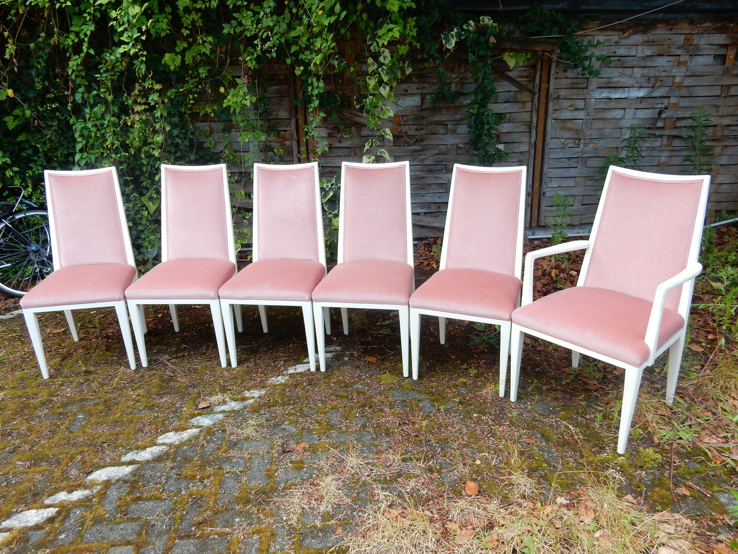 Eleganter Polsterstuhl Rosa Art Deco