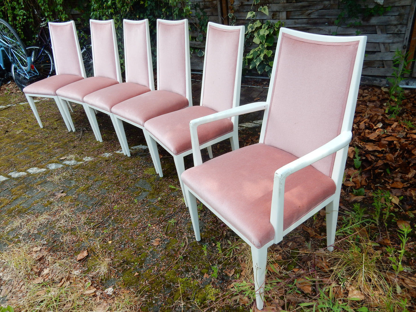 Eleganter Polsterstuhl Rosa Art Deco