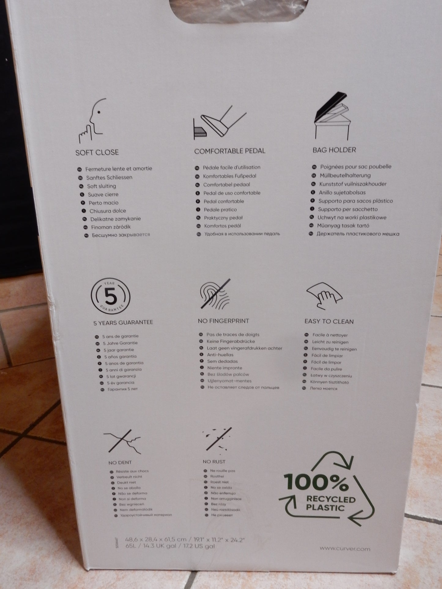 Curver Mülleimer "Deco Bin" 65l