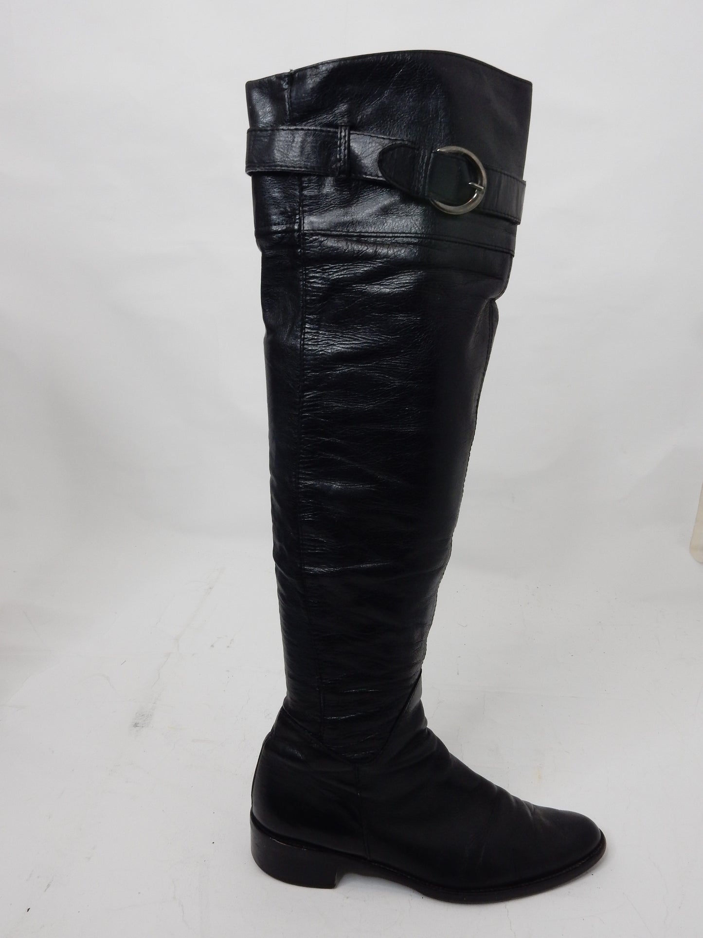 Lederstiefel Schwarz Overknees