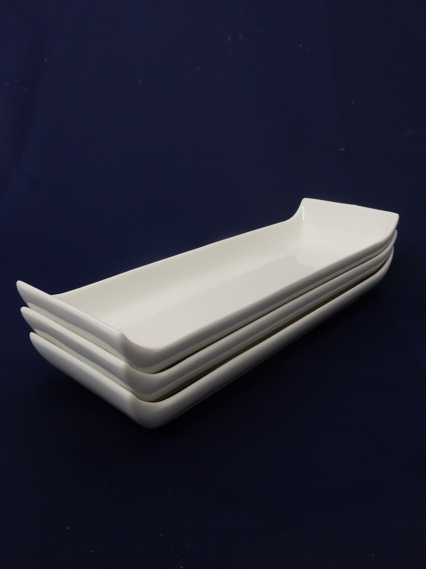 Servierplatte lang Weiß