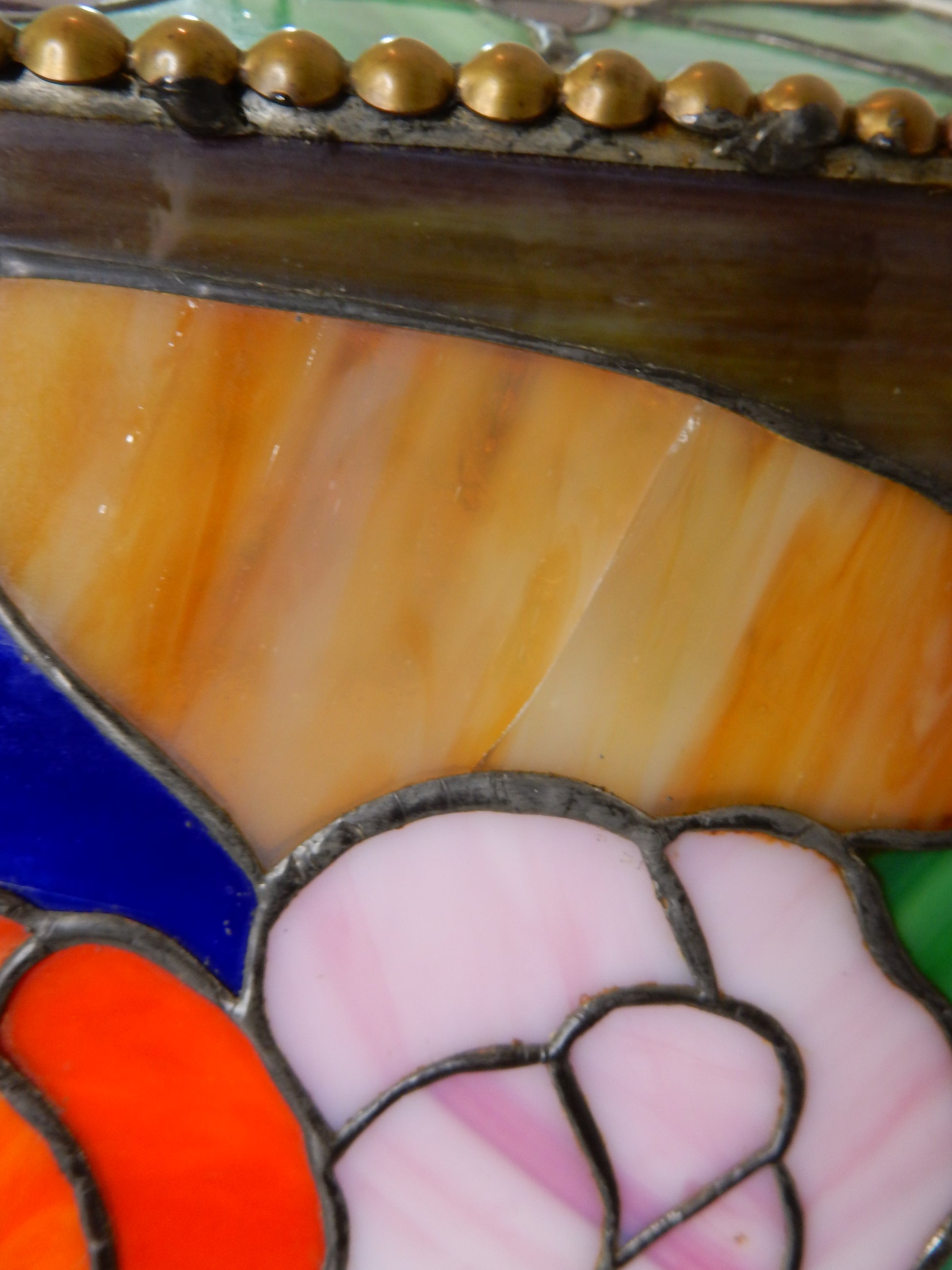 Vintage Glas-Hängelampe in Tiffany-Stil - Artikelbild von Fummel & Gedöns Secondhand-Store