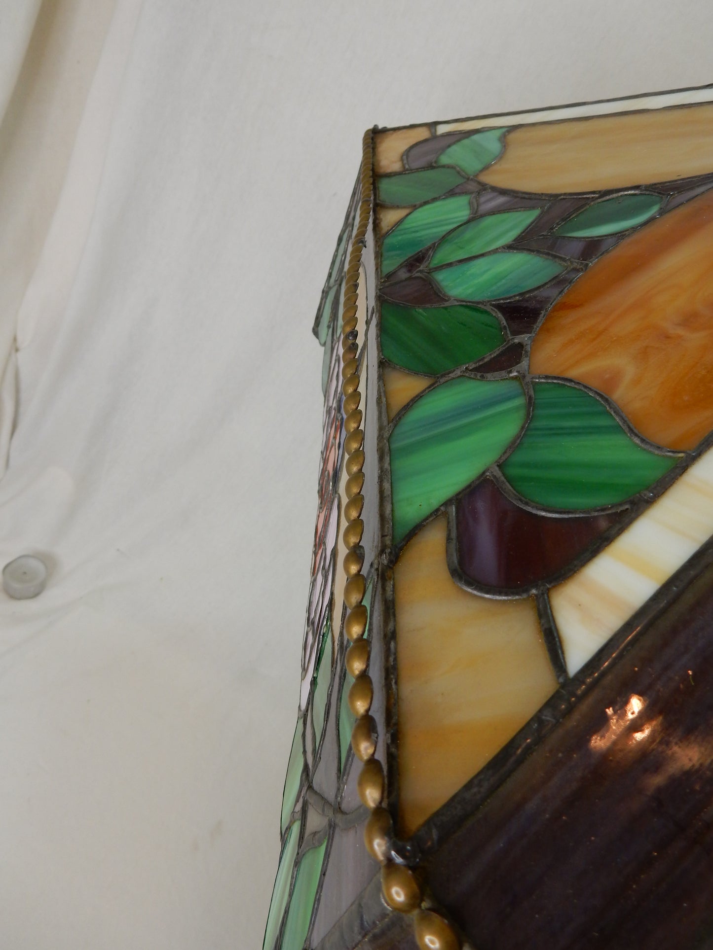 Vintage Glas-Hängelampe in Tiffany-Stil