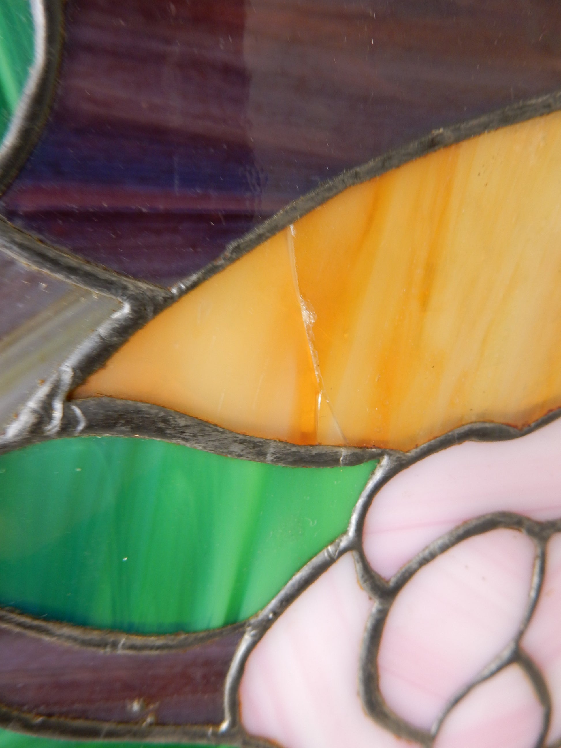 Vintage Glas-Hängelampe in Tiffany-Stil - Artikelbild von Fummel & Gedöns Secondhand-Store