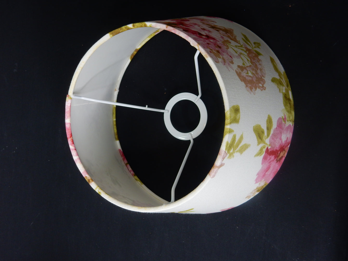 Lampenschirm rund für Tischlampe - E27 - Blumendekor