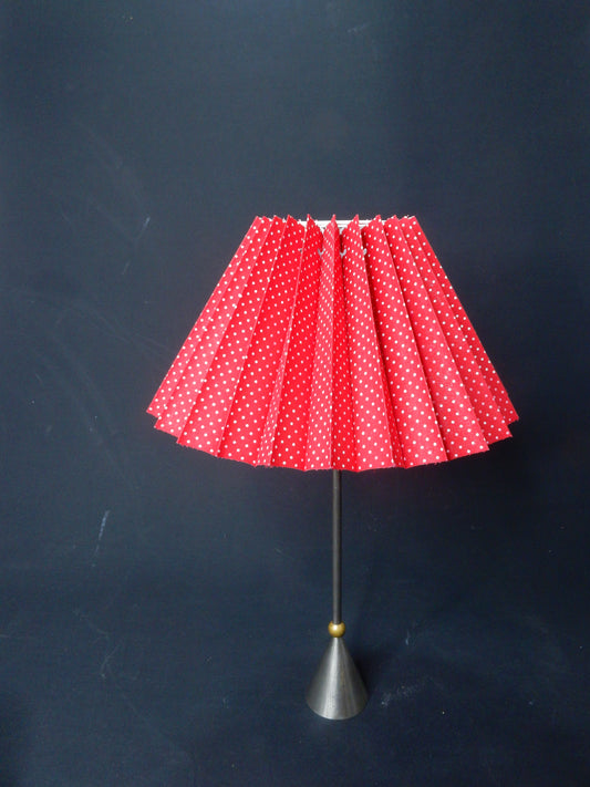 Falt-Lampenschirm rund für Tischlampe - E27 - gepunktet - rot