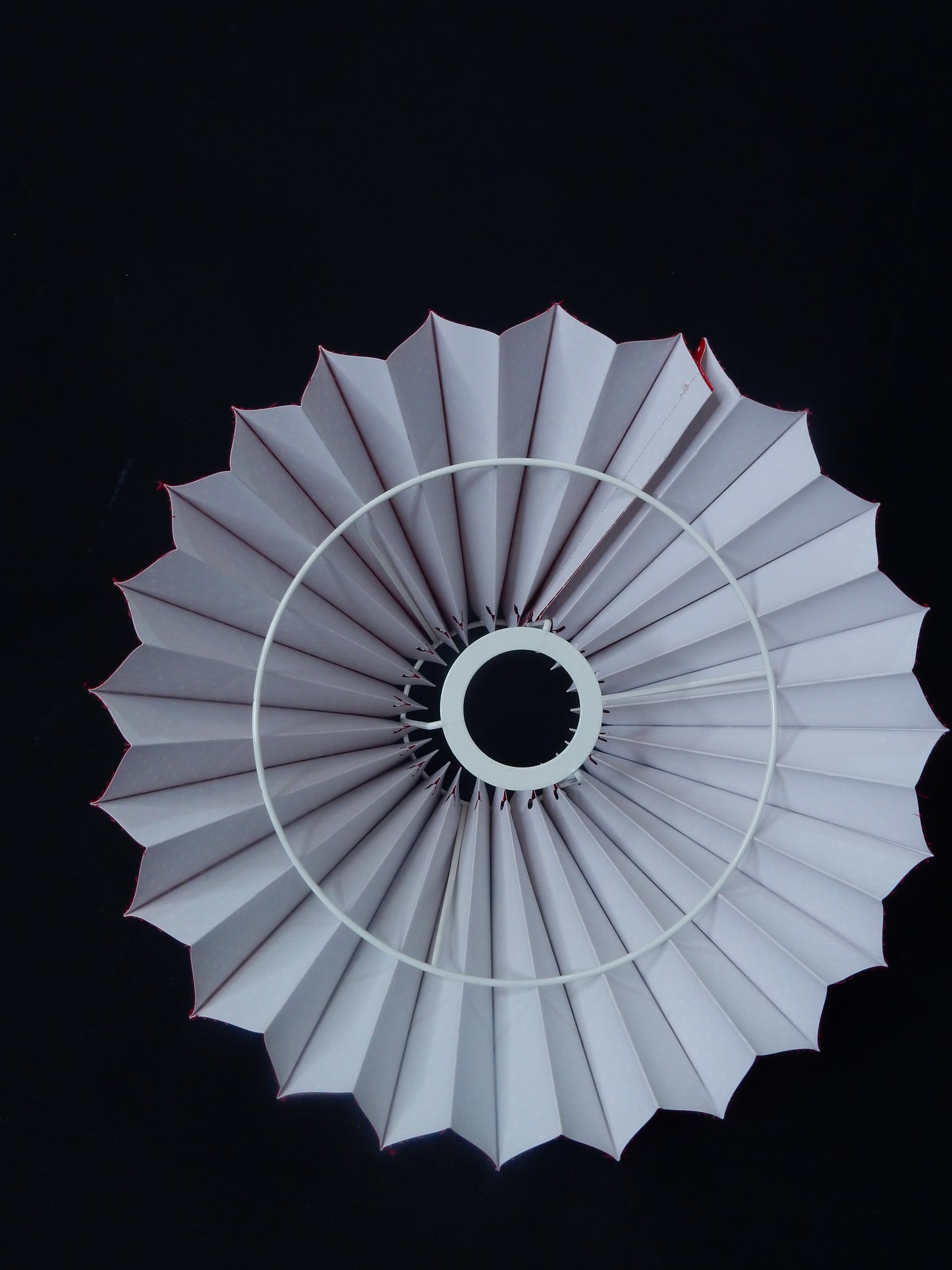 Falt-Lampenschirm rund für Tischlampe - E27 - gepunktet - rot