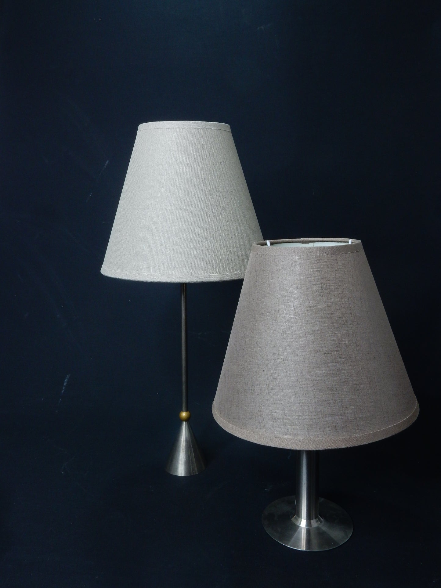 Lampenschirm konkav für Tischlampe - E27 - braungrau