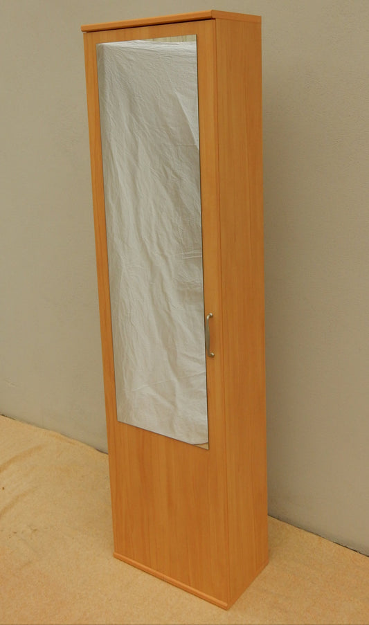 Moderner Garderobenschrank mit Spiegel – Buche Dekor