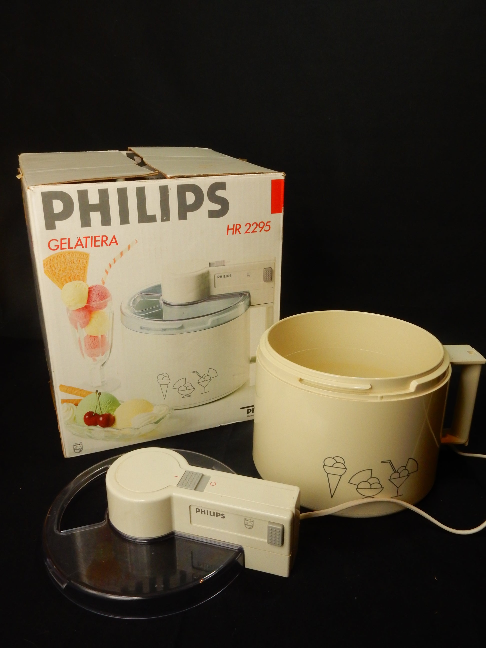 Philips Eismaschine HR2295 | Vintage Eiscreme Maker | Komplett | Funktionsfähig | OVP - Artikelbild von Fummel & Gedöns Secondhand-Store