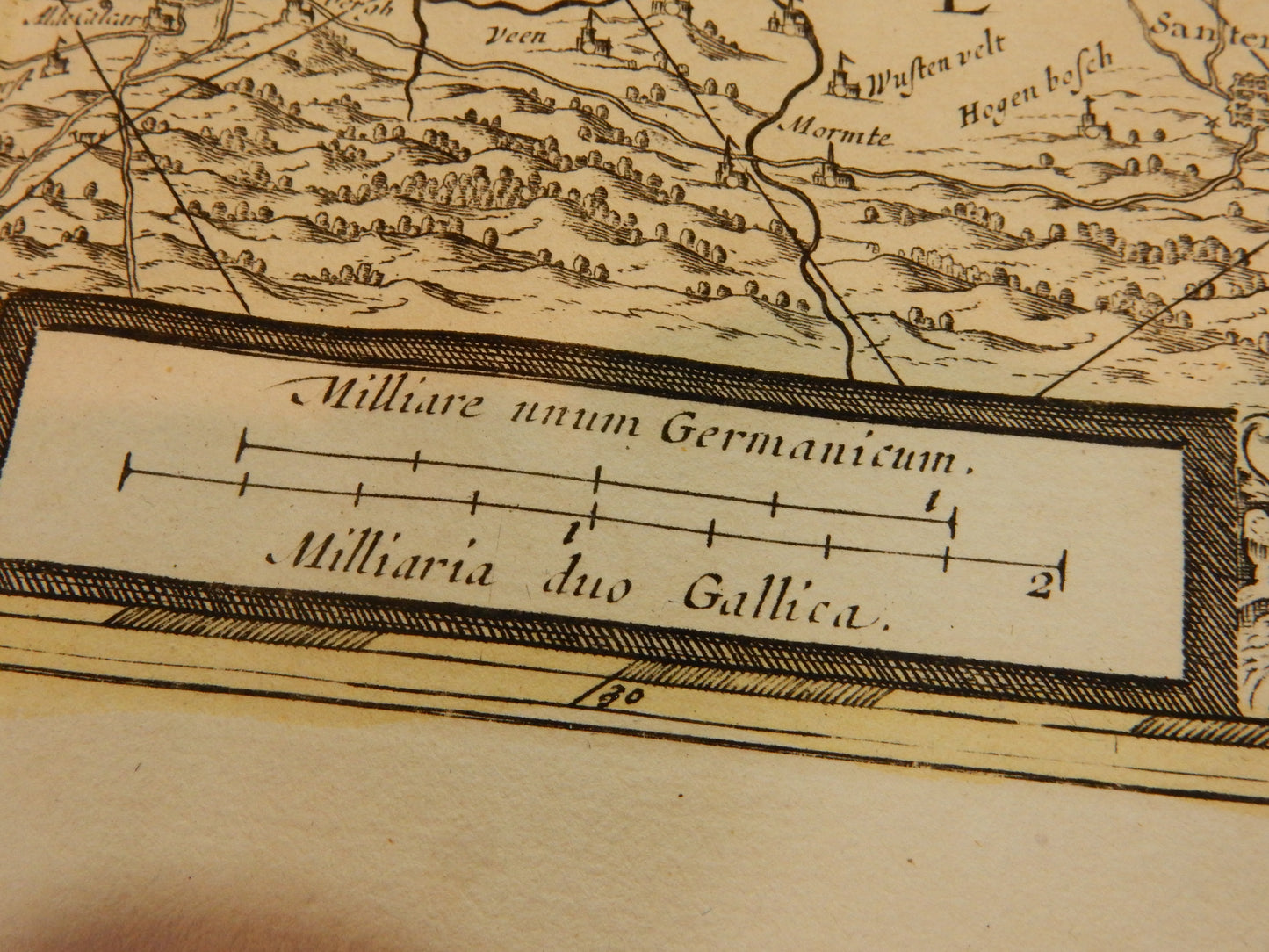 "Descriptio Fluminum Rheni, Vahalis et Mosae" - Kupferstich 17. Jhdt.