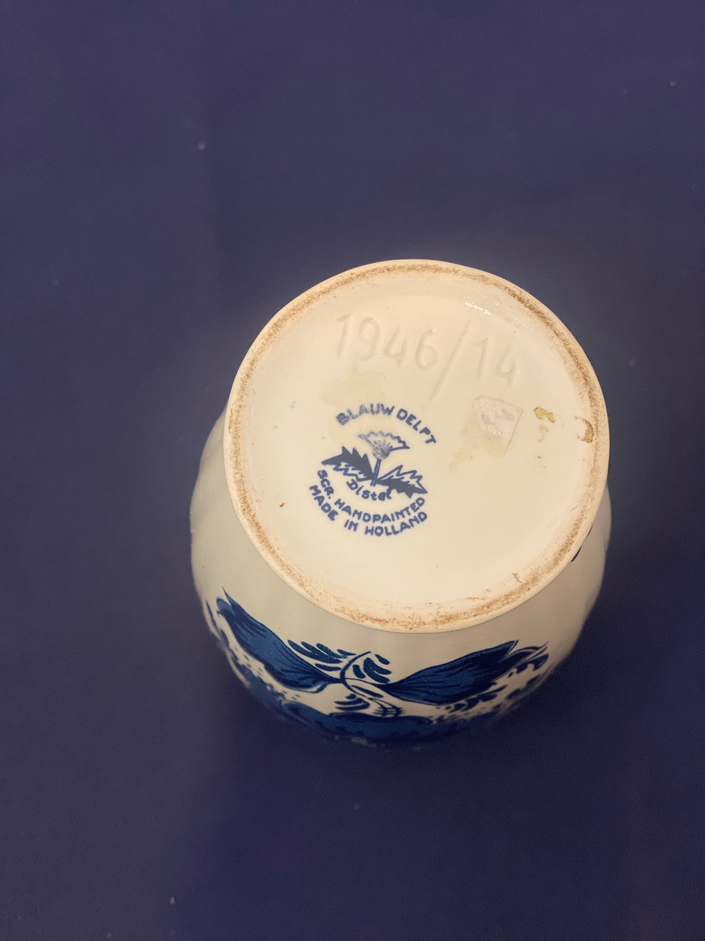 Vase Blauw Delpt handbemalt