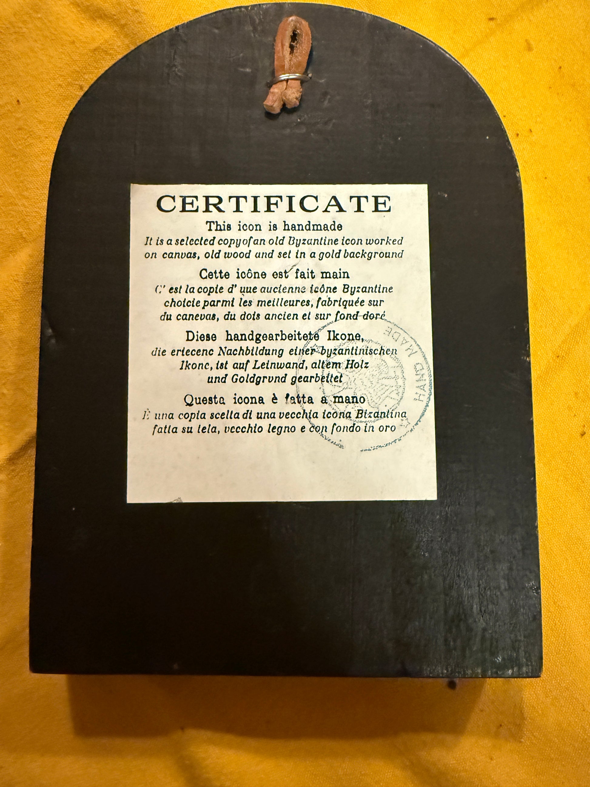 Handgemachte byzantinische Ikone – Maria mit Kind (Glykophilousa) – auf Holz & Gold – mit Zertifikat – orthodoxe Kunst - Artikelbild von Fummel & Gedöns Secondhand-Store