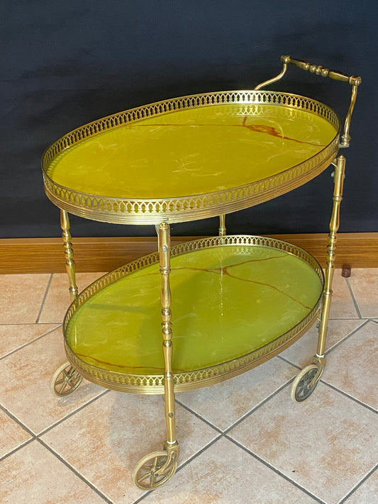 Italienischer Couchtisch / Barwagen 60er Jahre