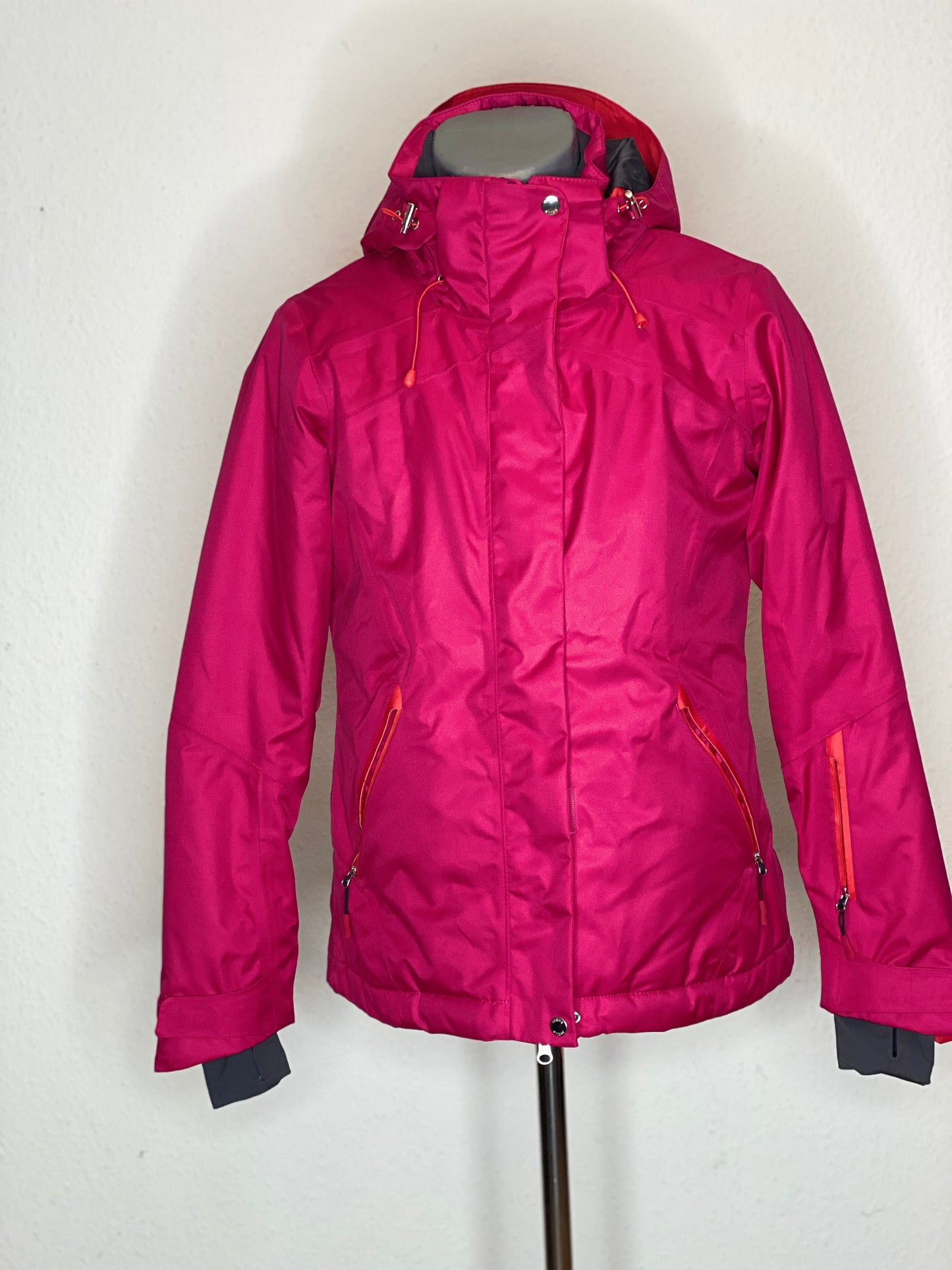 Snowboardjacke mit abnehmbarer Kapuze rot von active