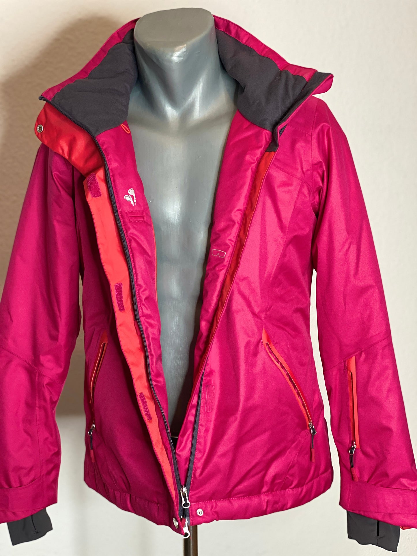Snowboardjacke mit abnehmbarer Kapuze rot von active