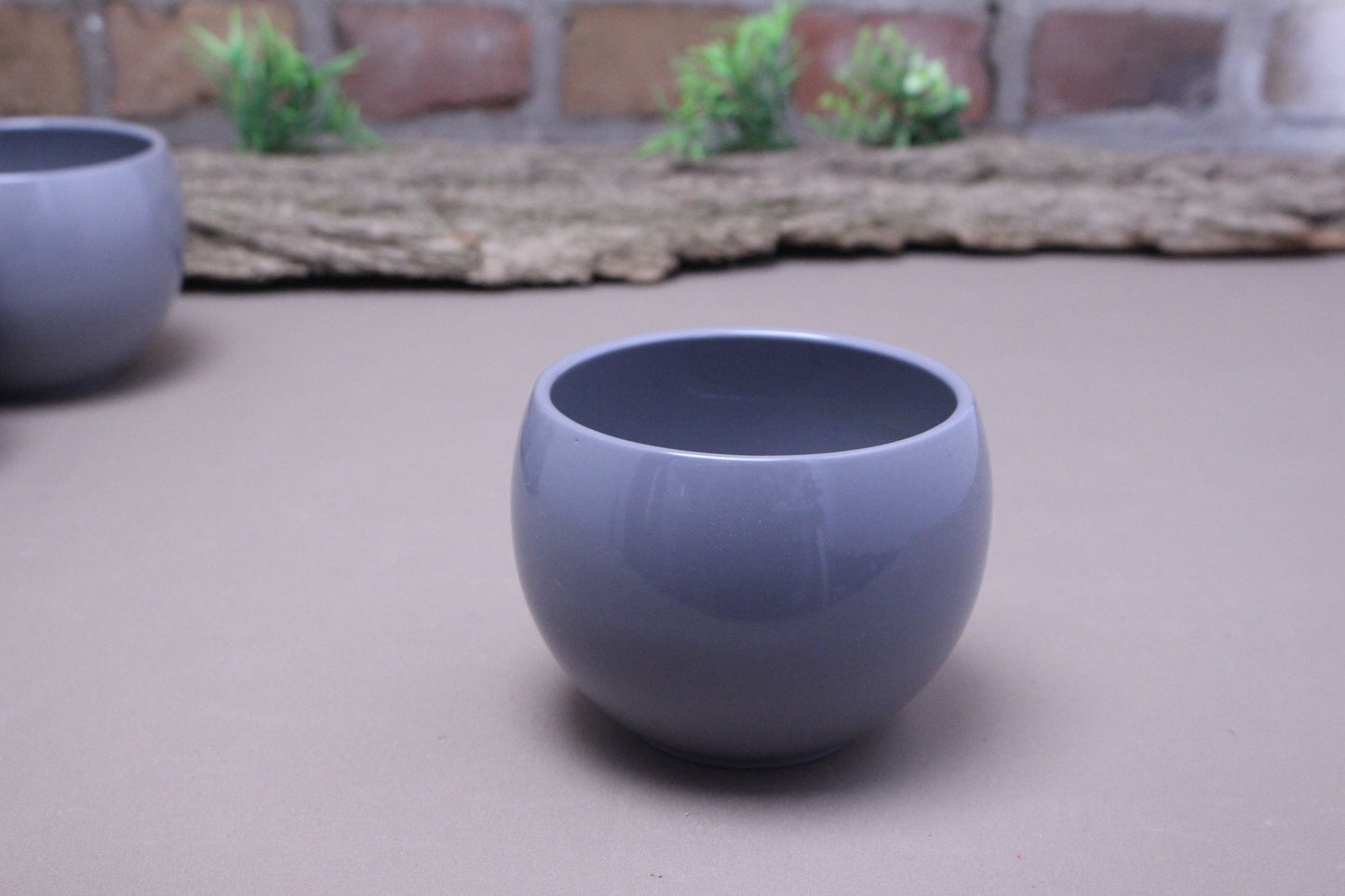 Blumenübertopf Keramik anthrazit