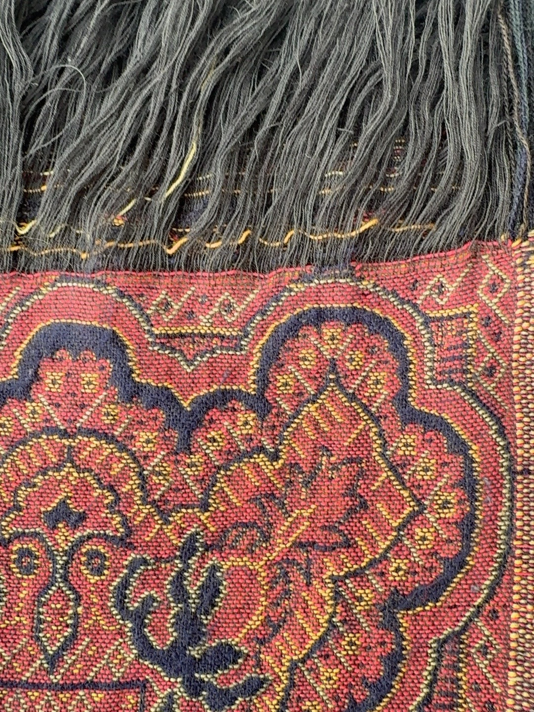 Nahaufnahme des Paisley-Jacquardgewebes