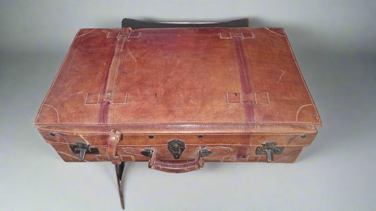 3-teiliges Vintage Lederkoffer-Set „Made in England“