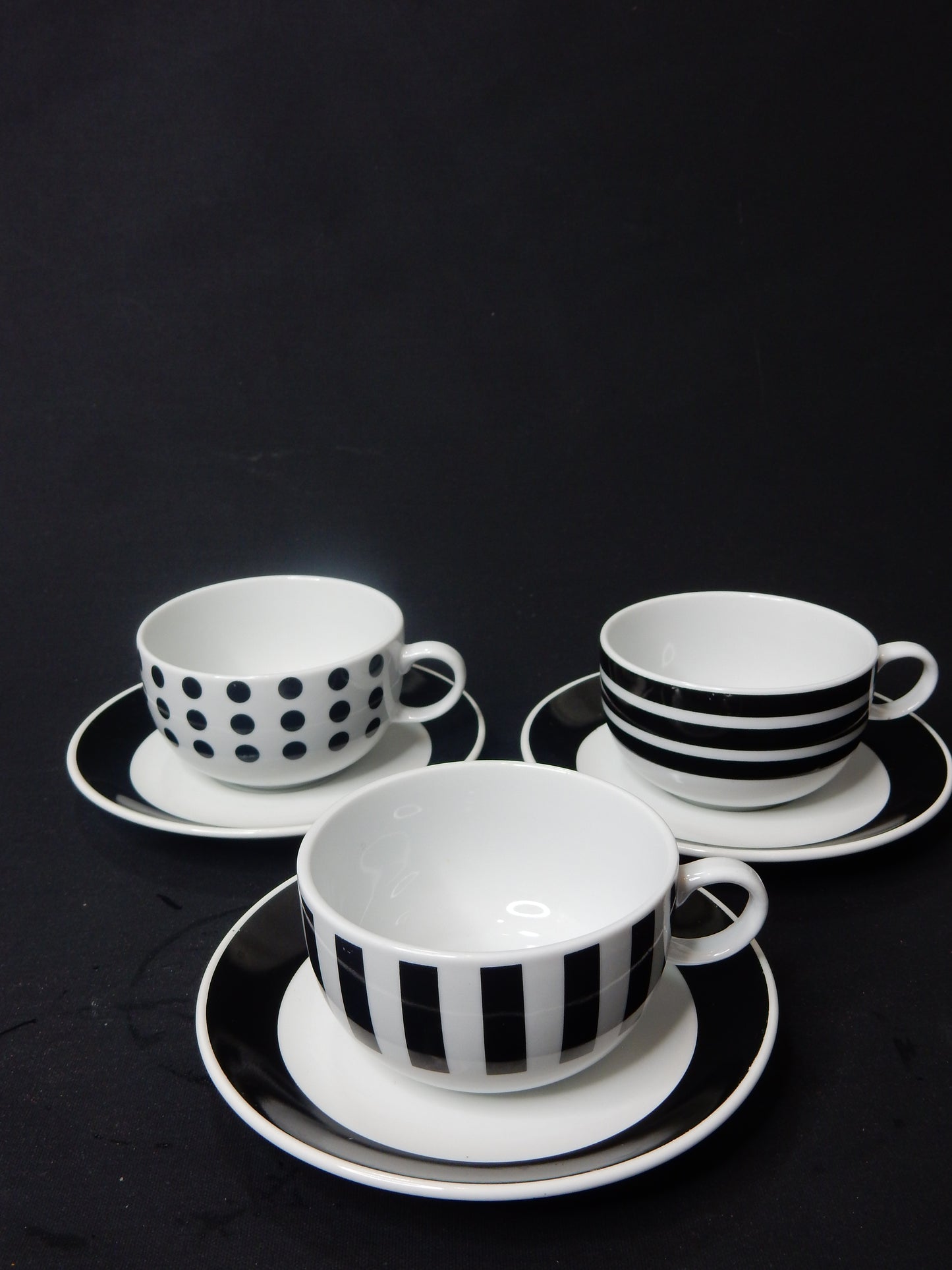 Eduscho "Espresso Grande" Service - 3 Tassen / 3 Untertassen (Set)
