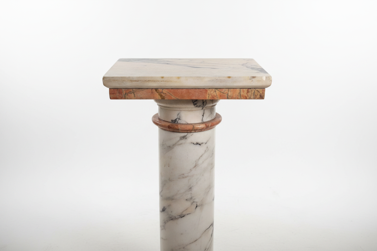 Große italienische Marmorsäule – Arabescato & Breccia Pernice – 108 cm