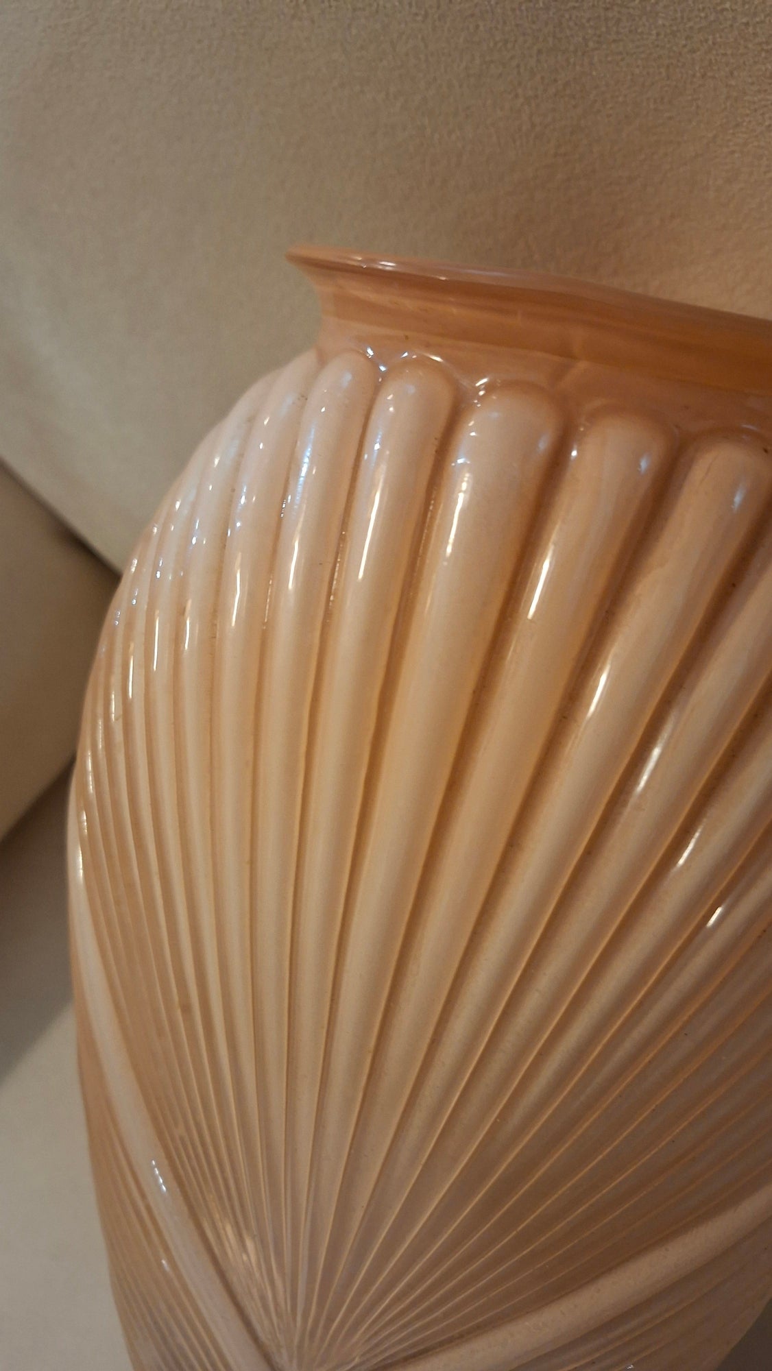 Anchor Hocking Vintage Glasvase Salmon Peach – 1980er Jahre