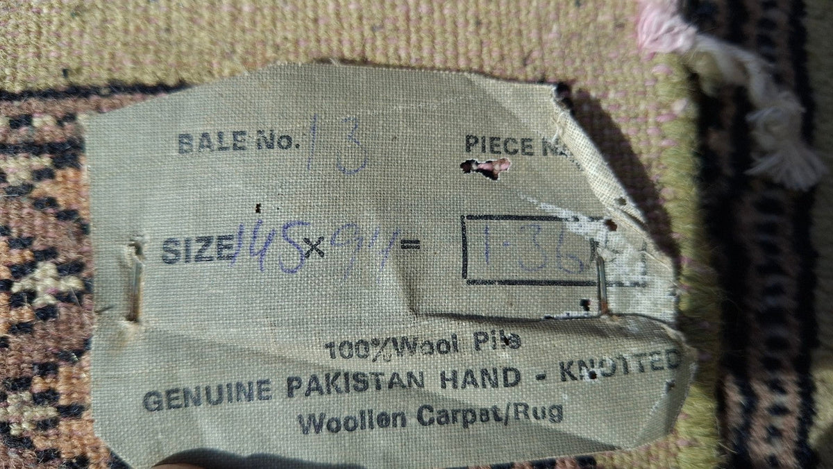 Originaletikett Genuine Pakistan Hand-Knotted 100% Wool Pile