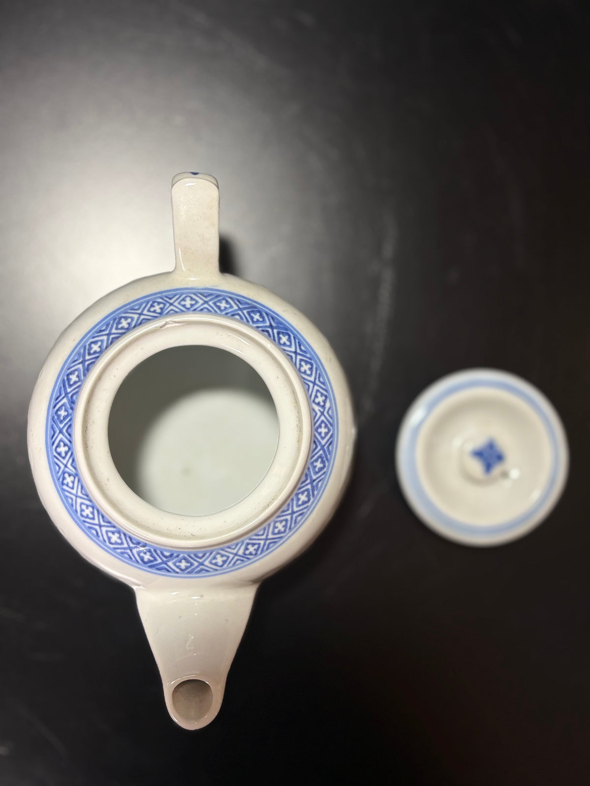 Vintage Jingdezhen Reiskornporzellan Teekanne, Mid Century Chinese Export - Artikelbild von Fummel & Gedöns Secondhand-Store