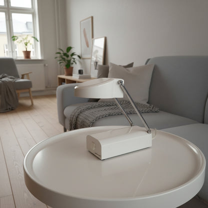 Vintage Space-Age Teleskoplampe in Weiß - Schmelzer