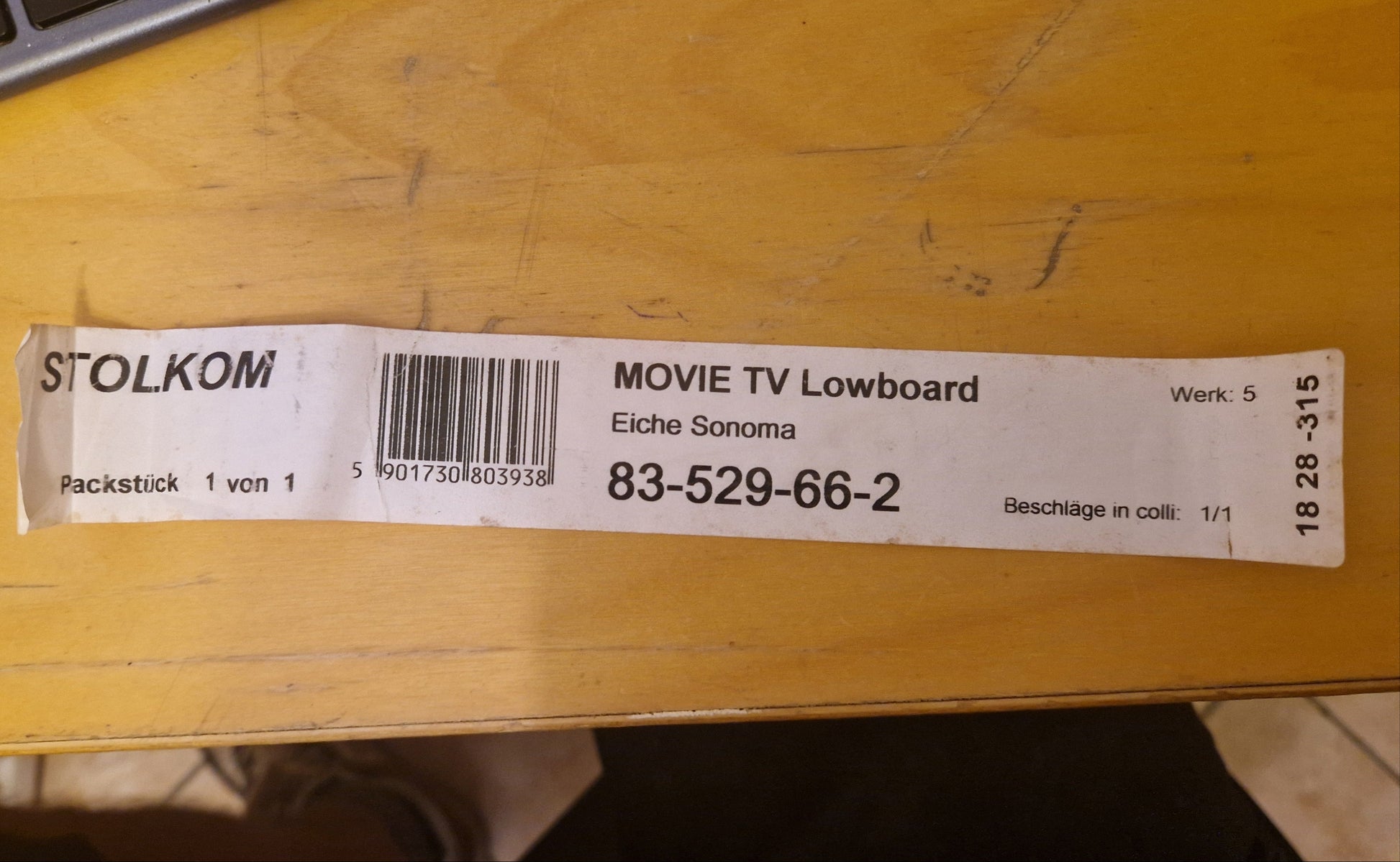 TV-Lowboard „Movie“ in Eiche Sonoma – originalverpackt - Artikelbild von Fummel & Gedöns Secondhand-Store