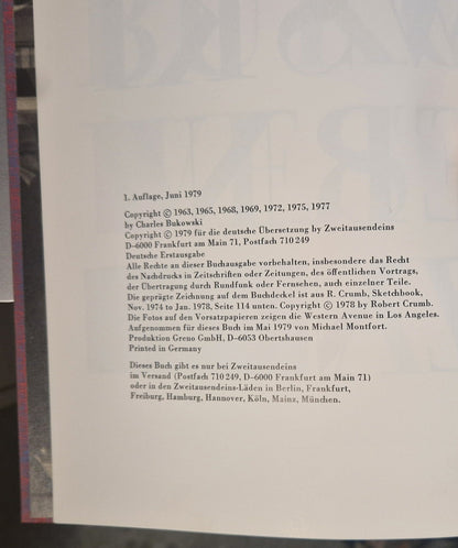 Western Avenue - Charles Bukowski - Erstausgabe - NEUWERTIG