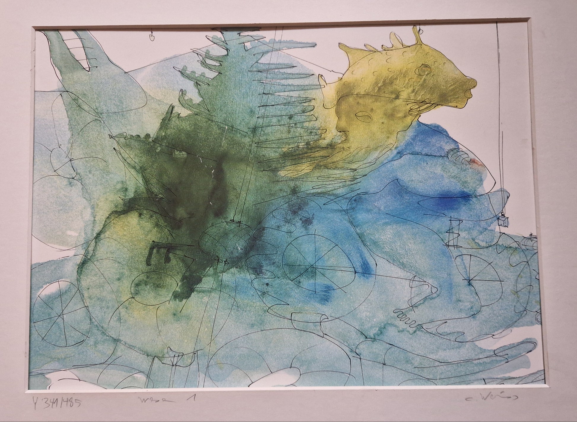 Clemens Weiss - Aquarell-Tusche - Artikelbild von Fummel & Gedöns Secondhand-Store