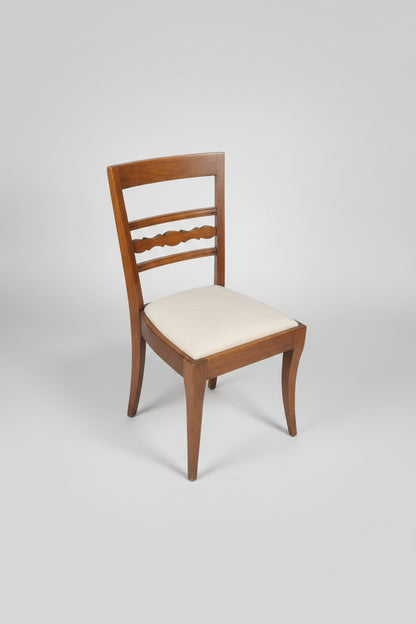 Mid-Century Stilmöbel-Stuhl - gepolstert, beige