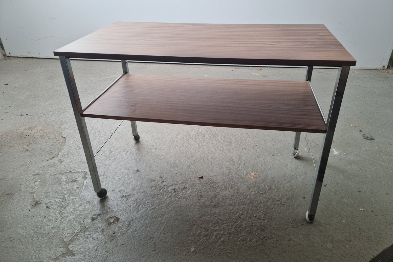 Servierwagen Barwagen im Mid-Century-Stil - Chrom