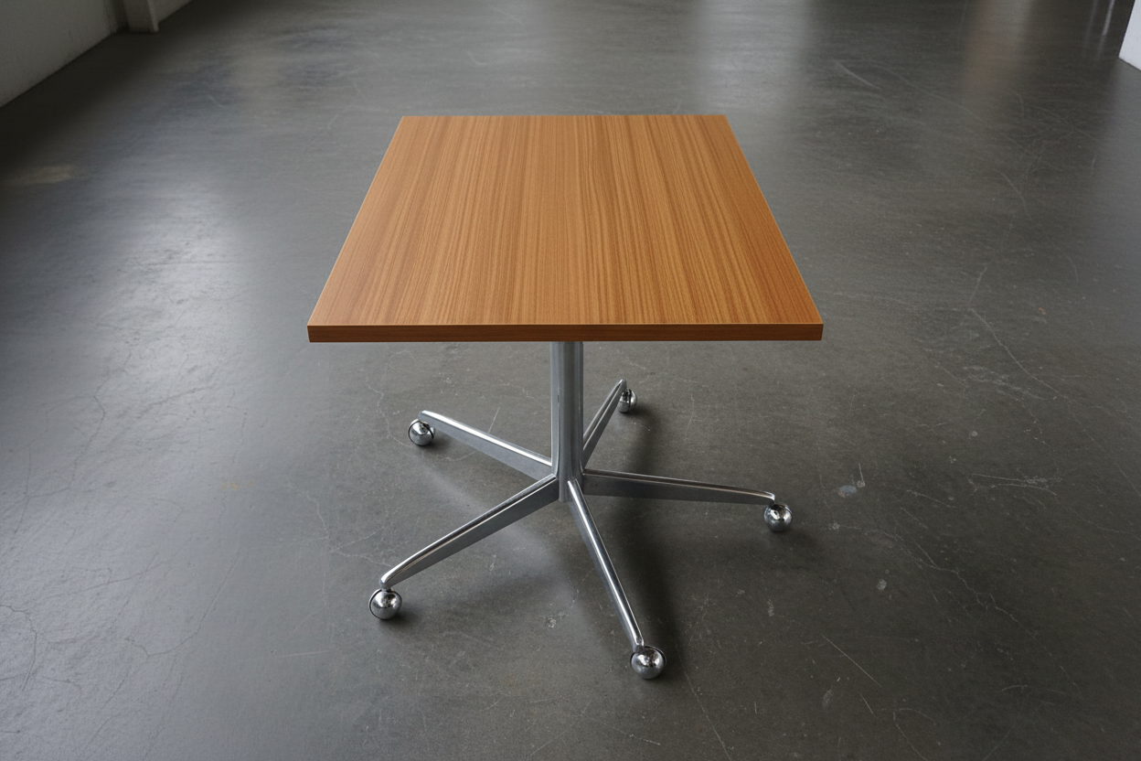 Vintage Servierwagen Beistelltisch mit Chromgestell und Rollen