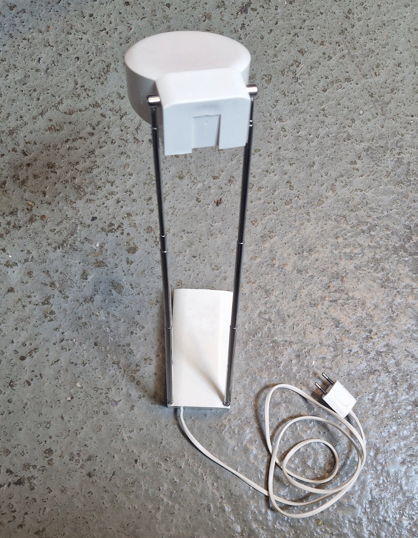 Vintage Schmelzer Teleskoplampe in Weiß