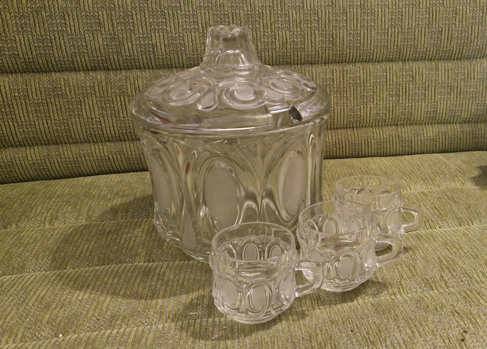 Mid-Century Bowle-Set Kristallglas 5-tlg - Artikelbild von Fummel & Gedöns Secondhand-Store