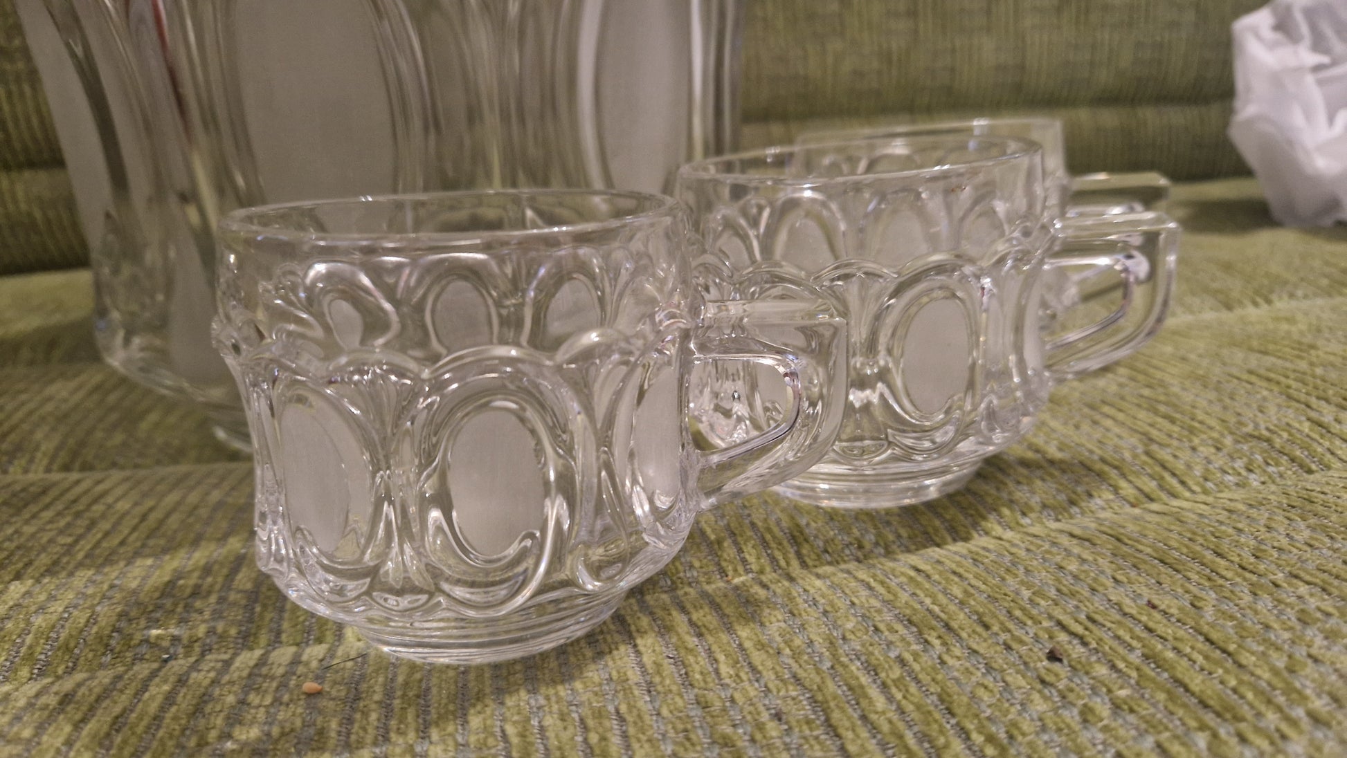 Mid-Century Bowle-Set Kristallglas 5-tlg - Artikelbild von Fummel & Gedöns Secondhand-Store