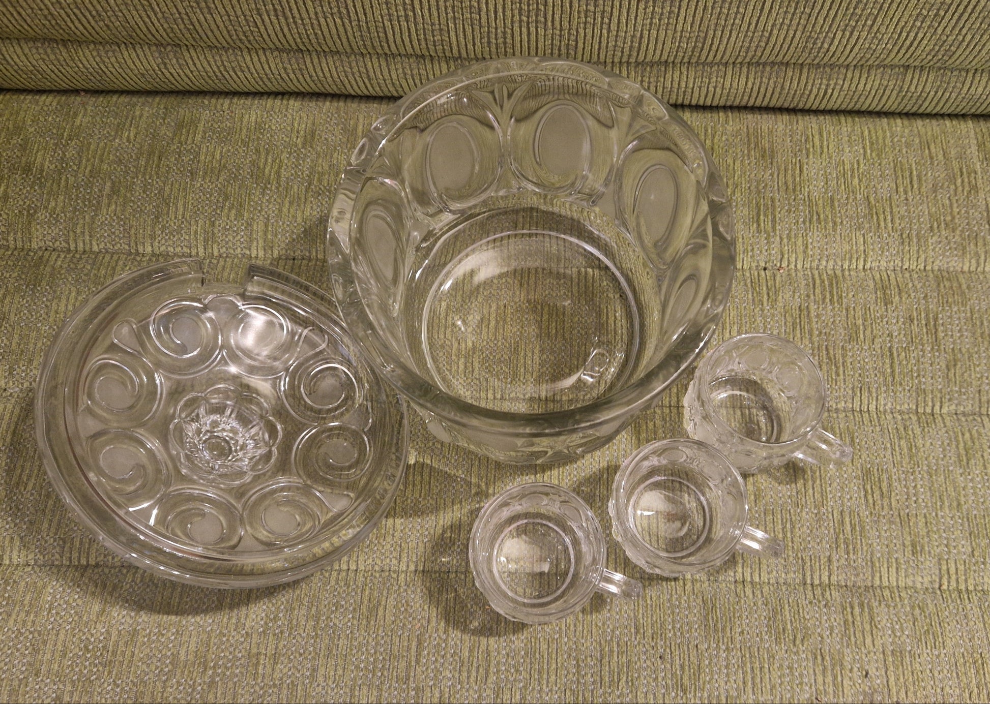Mid-Century Bowle-Set Kristallglas 5-tlg - Artikelbild von Fummel & Gedöns Secondhand-Store