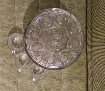 Mid-Century Bowle-Set Kristallglas 5-tlg