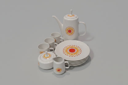 Bohemia Carlsbad Kaffeeservice mit Sunburst-Dekor