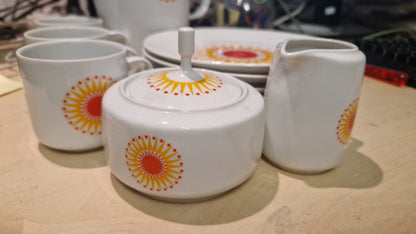 Bohemia Carlsbad Kaffeeservice mit Sunburst-Dekor
