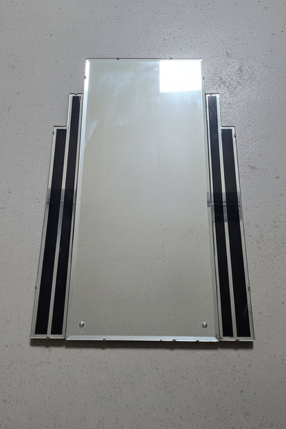 Original Art-Déco Wandspiegel mit schwarzem Glas – 1930er Jahre – 110 × 59 cm