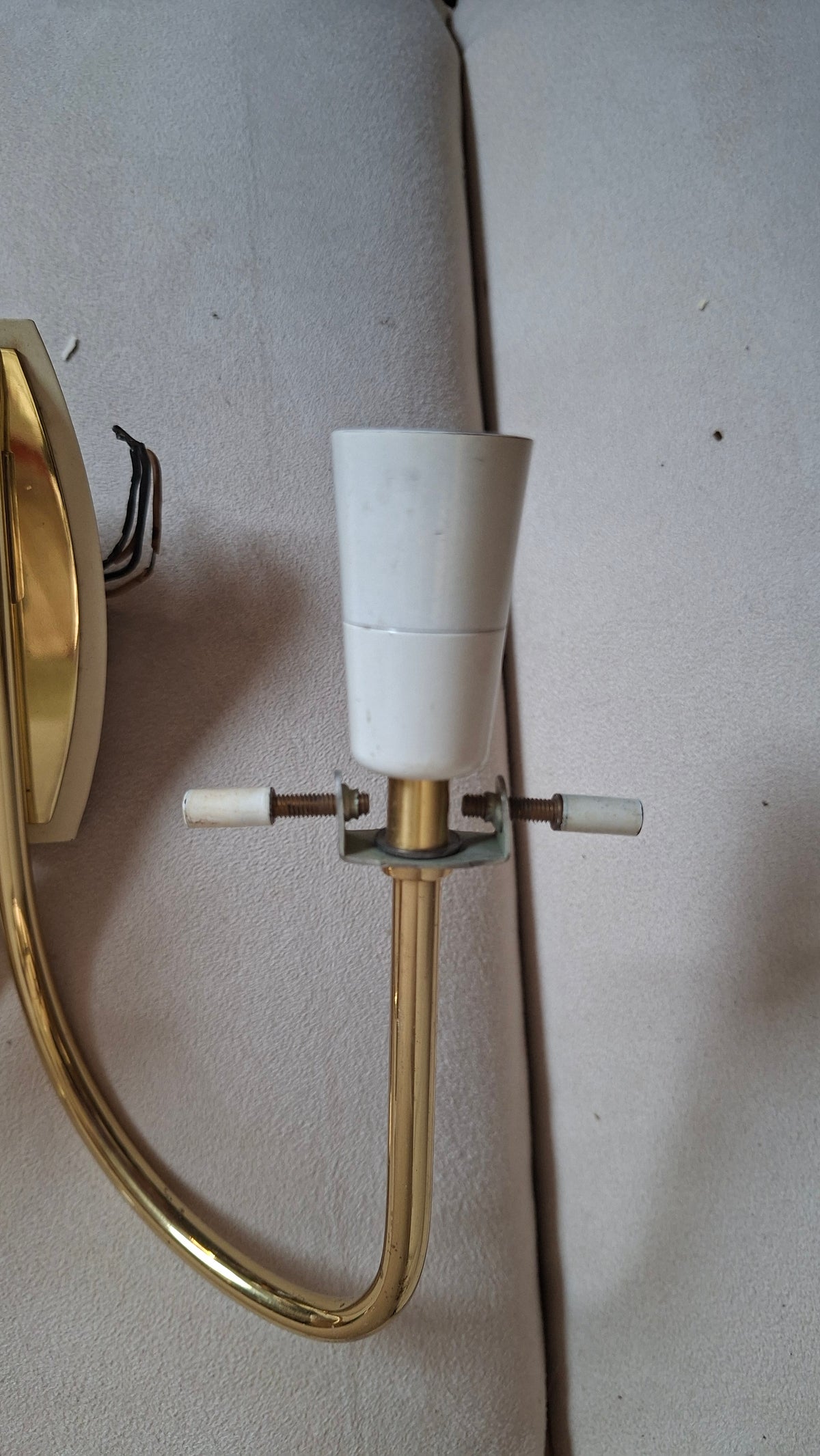 Paar Mid-Century Messing-Wandleuchten, 2-flammig, 1950er Jahre
