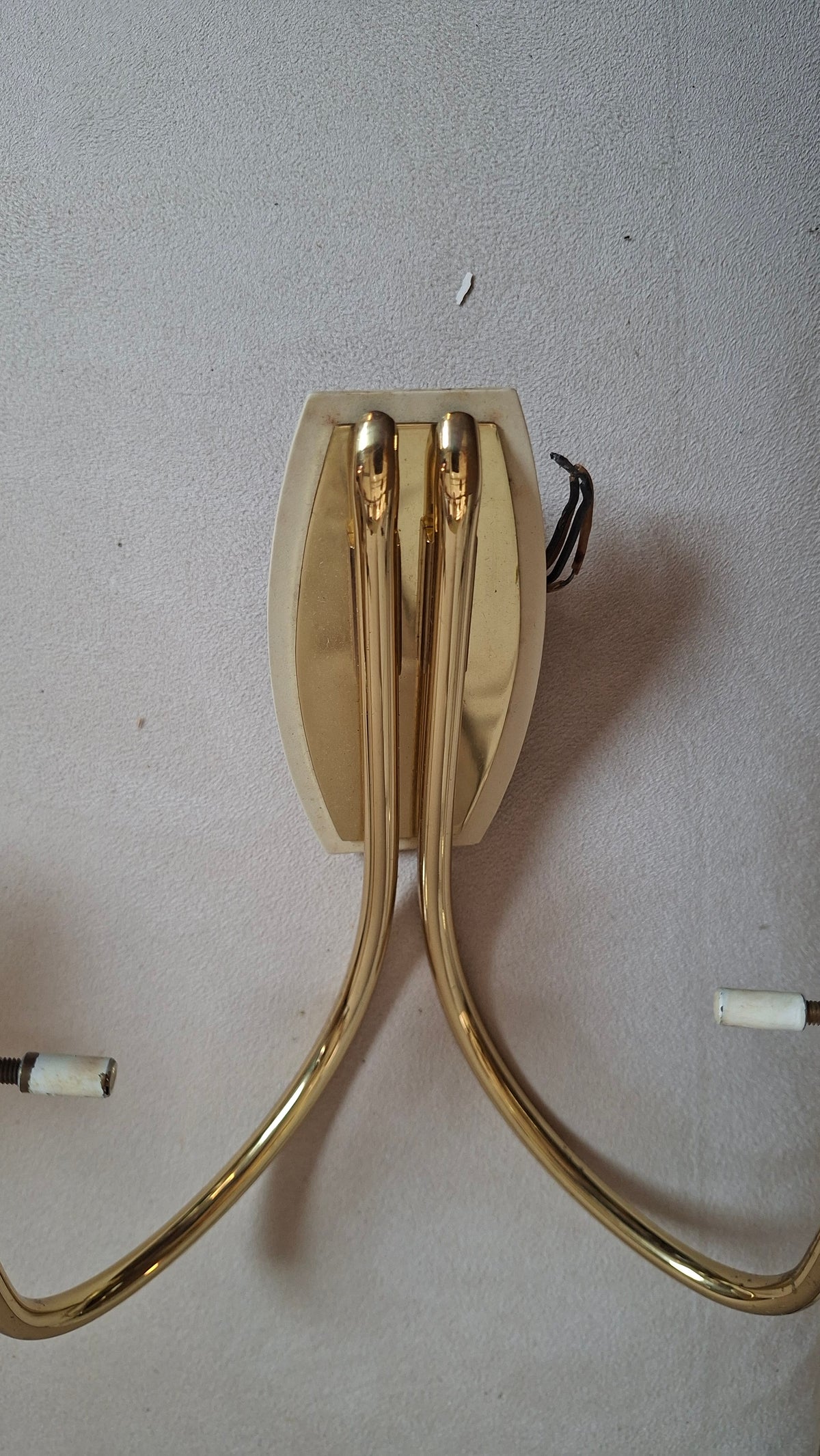 Paar Mid-Century Messing-Wandleuchten, 2-flammig, 1950er Jahre