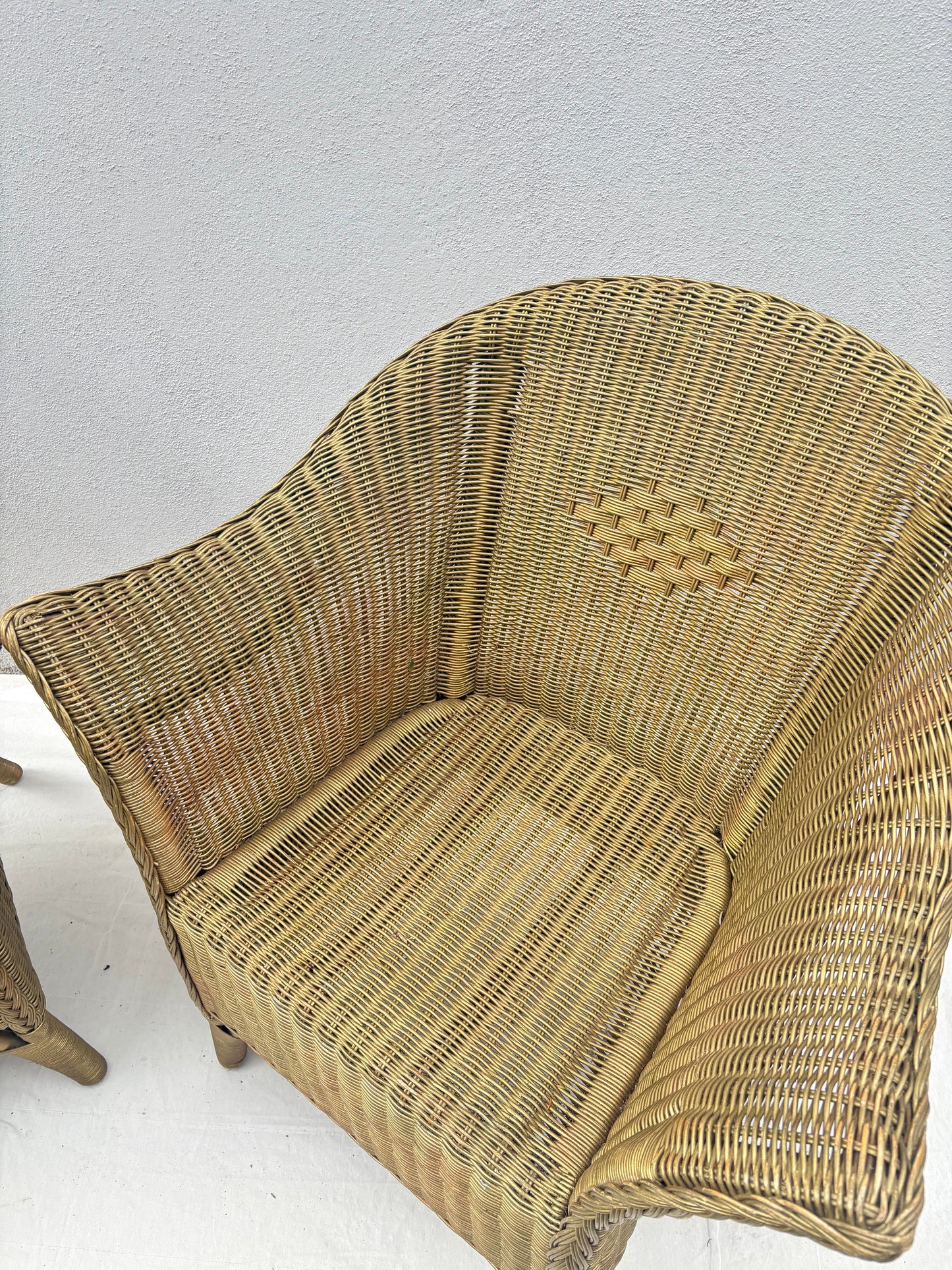 Rattansessel Paar Vintage Natur
