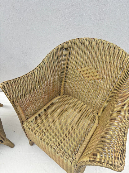 Rattansessel Paar Vintage Natur