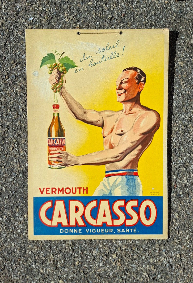 Vintage Vermouth Carcasso Werbeschild