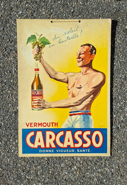 Vintage Vermouth Carcasso Werbeschild